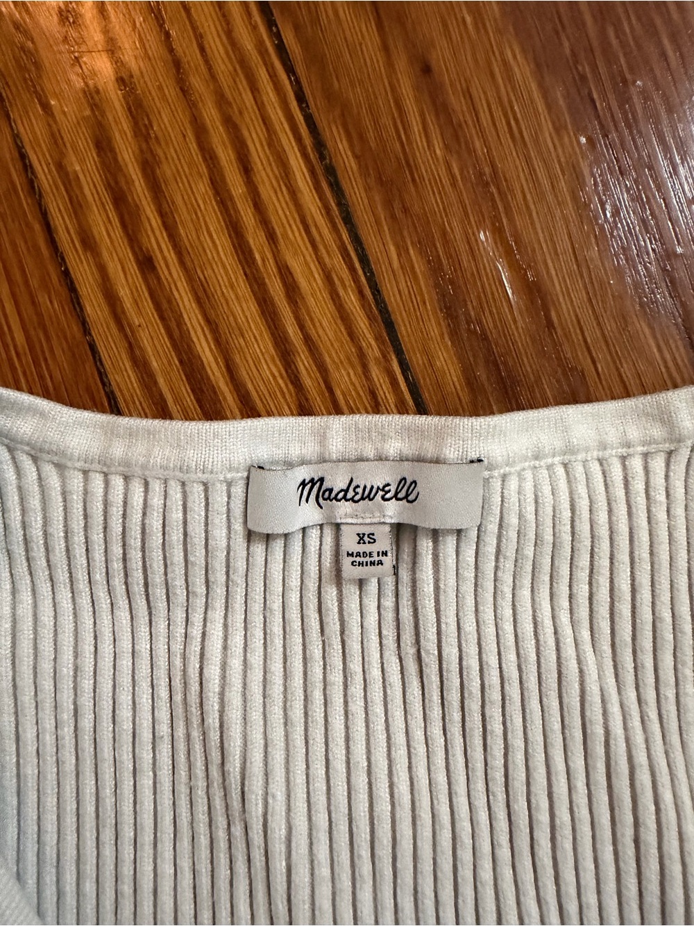 Madewell Ribbed Cream Top XS